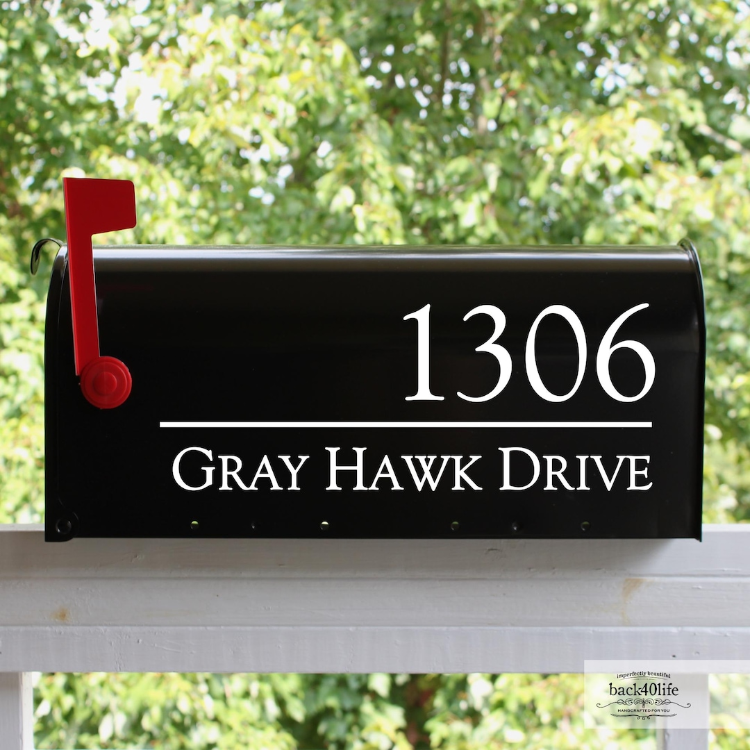 Personalized Mailbox Numbers - Street Address Vinyl Decal - Custom ...