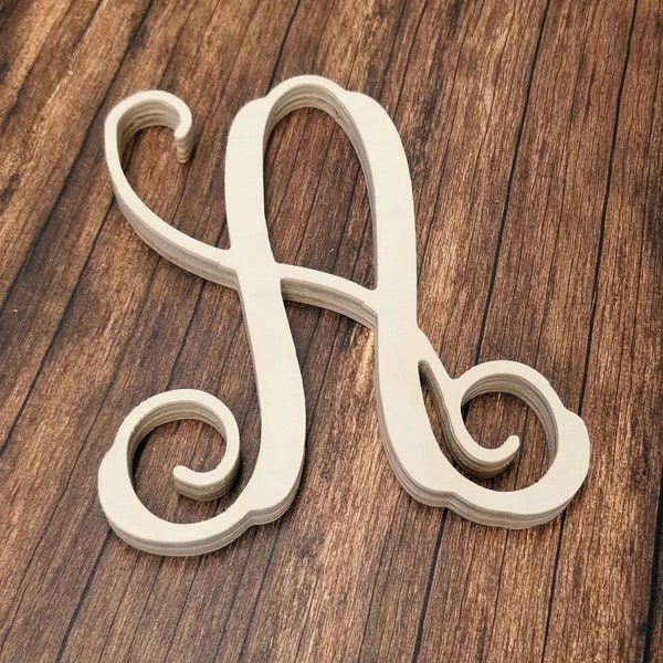 Precision Cut Vine Wood Monogram Letter (LC-01) - Back40Life