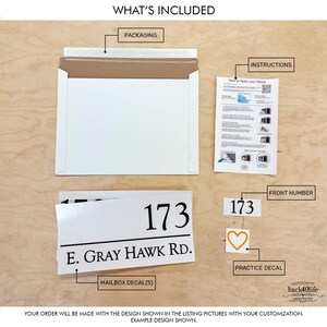 Personalized Mailbox Numbers - Street Address Vinyl Decal - Custom Decorative Numbering Street Name House Number Gift E-004a - Back40Life image 5