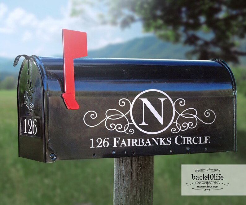 Swirly Mailbox Numbers Street Address Vinyl Decal e004a Etsy