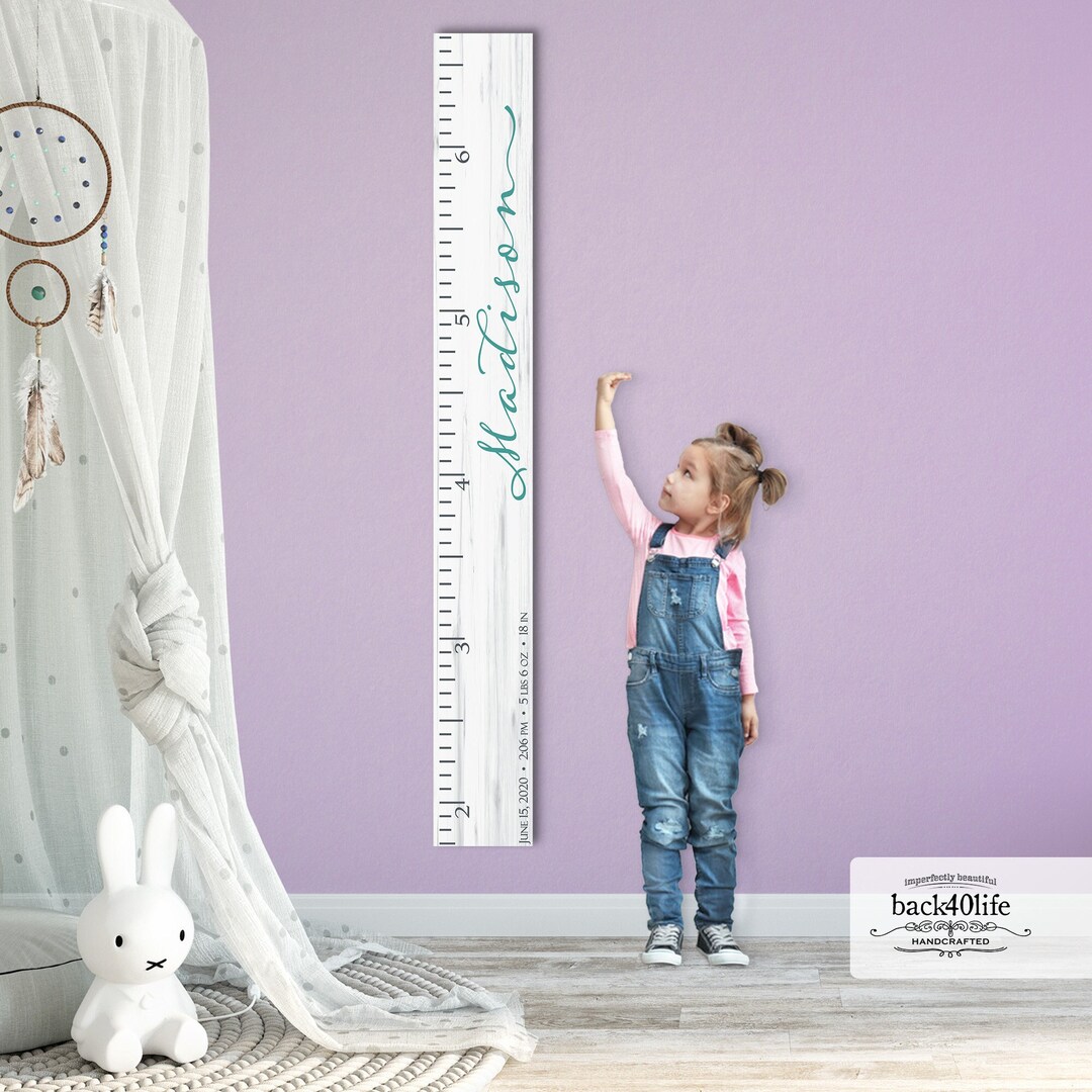 Personalized Wooden Kids Growth Chart Height Ruler for Boys Girls Size ...