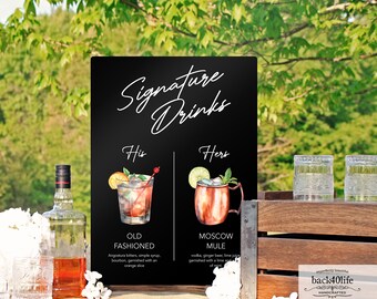 Acrylic Drink Menu Sign with Images (W-112) - Back40Life
