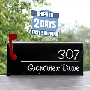 Personalized Mailbox Numbers - Street Address Vinyl Decal - Custom Decorative Numbering Street Name House Number Gift E-004x - Back40Life