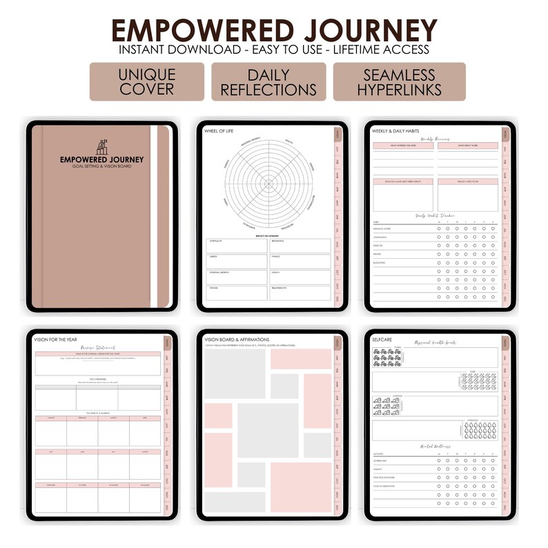 Goal Planner Bundle, SMART Goal Setting Kit, Habits Reflections ...