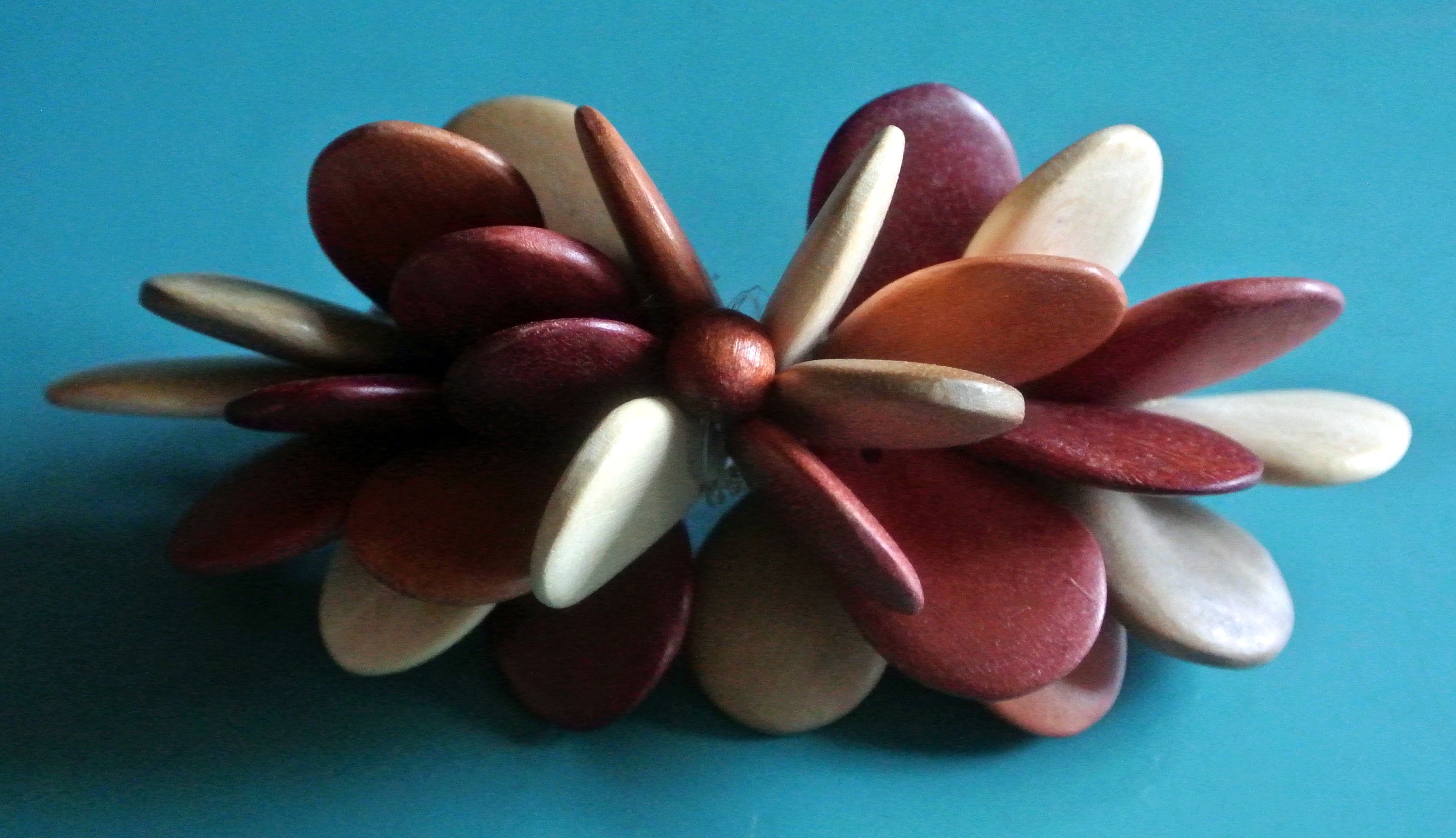 Vintage Inlaid Wood Floral Hair Barrette Wooden Flower Hair Barrettes for Women for sale | eBay main image 4
