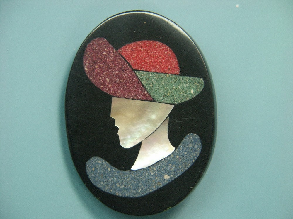 Lovely Vintage Handcrafted Lady Head Brooch Designed by Etsy