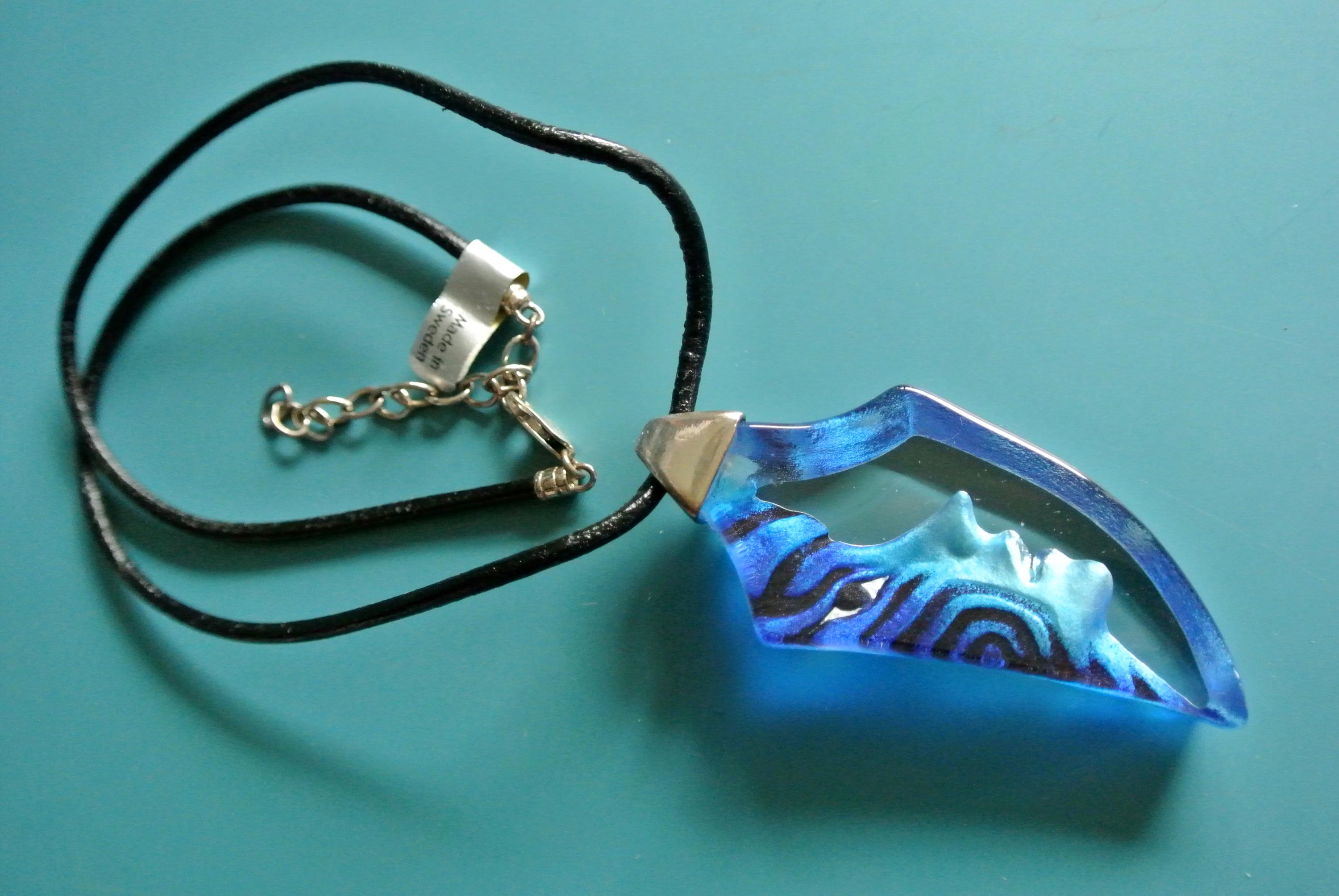 Mats Jonasson アートガラスペンダントネックレス：925シルバー