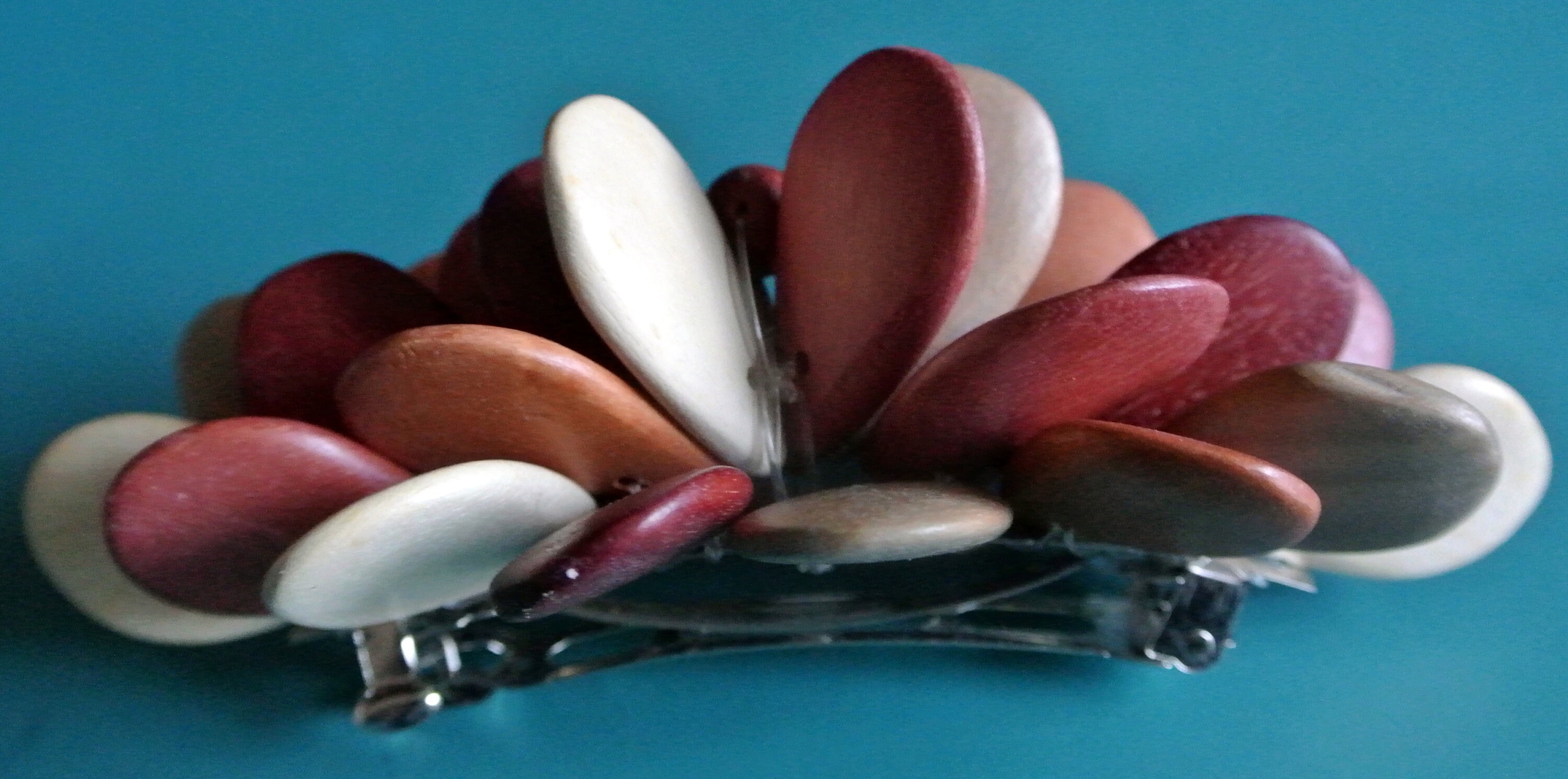 Vintage Inlaid Wood Floral Hair Barrette Wooden Flower Hair Barrettes for Women for sale | eBay main image 3
