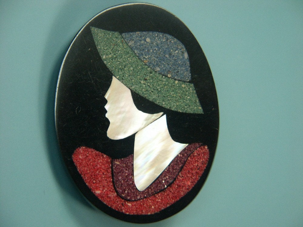 Lovely Vintage Handcrafted Lady Head Brooch Designed by Etsy