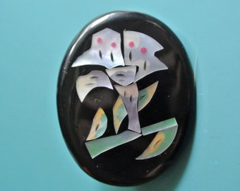 Lovely vintage 1970s handcrafted cactus flower brooch designed by worldknown hawaiian designer/artist Lee Sands