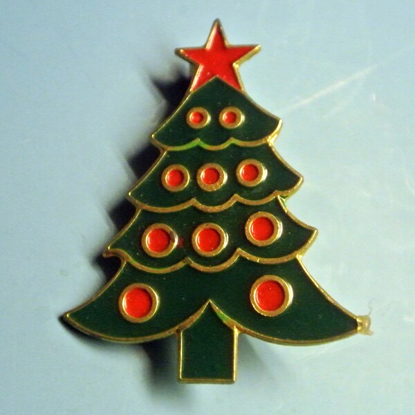Lovely vintage 1970s unused goldcolor metal Christmas three brooch with backside securety pin