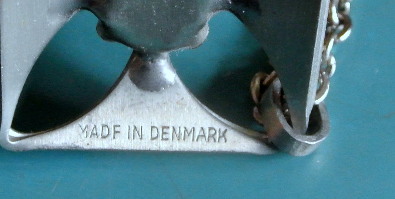 Vintage Bent Larsen Pewter Pendant Necklace: Danish Modernist