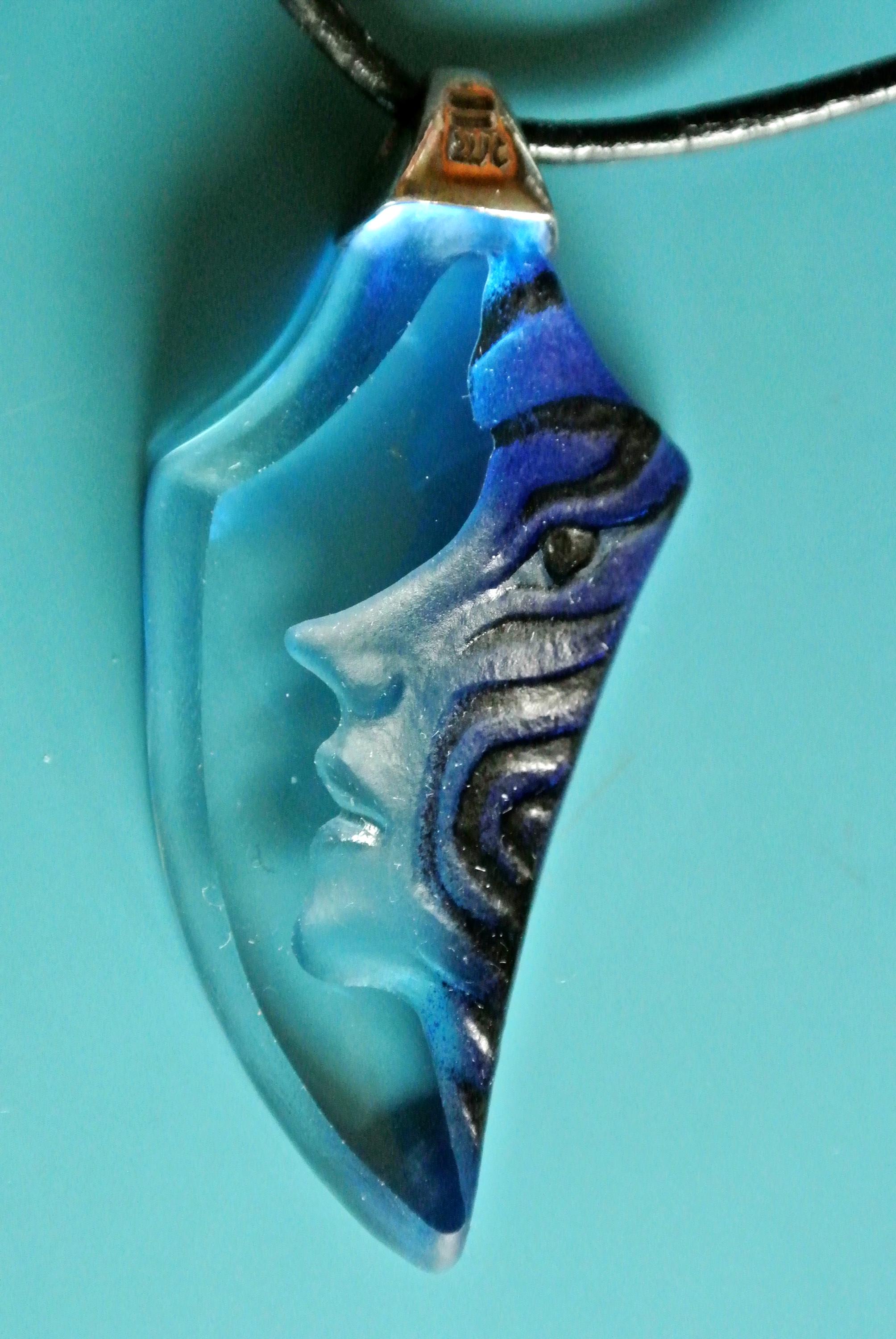 Mats Jonasson アートガラスペンダントネックレス：925シルバー