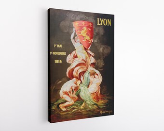 Exposición internacional de Lyon (1914) de Leonetto Cappiello, impresión HD sobre lienzo de vinilo.