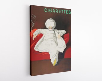 Cigarrillos JOB (1912) de Leonetto Cappiello, impresión HD sobre lienzo de vinilo.