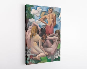 Les baigneuses (1912) de Roger de La Fresnaye, impression HD sur toile vinyle