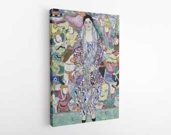 グスタフ・クリムト - リア・ムンク3世の肖像（1917年） - 花の絵画