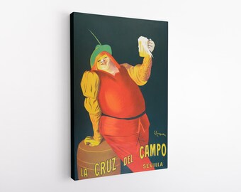 Cervezas La Cruz del Campo (1906) de Leonetto Cappiello, impresión HD sobre vinilo.