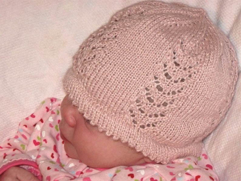 Baby Lace Hat Pattern Knitting Pattern PDF Boy or Girl Hat Pattern Knit