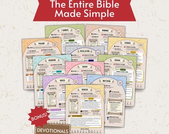 Entire Bible Made Simple, Bible Book Summary, Bible Summary Guide, Bible Chapter Summary, Bible Study Chapter Study Bible Study Guides PDF