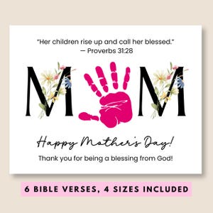 Mother&#39;s Day Bible Craft for Kids, Mom Handprint Craft for Preschool Christian Handprint Mother&#39;s Day Craft for Toddler, Sunday School Craft