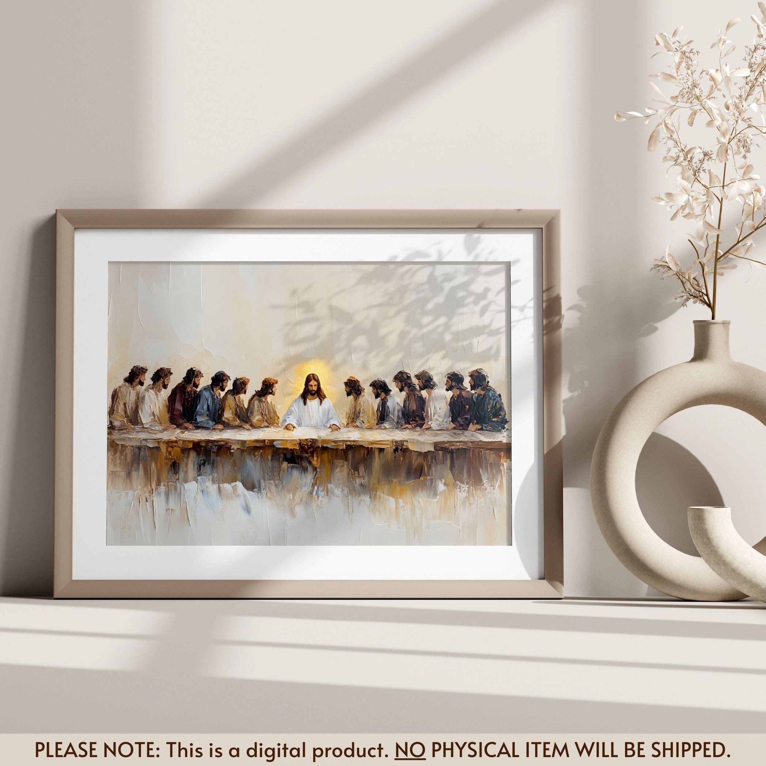 The Last Supper Wall Art, Last Supper Painting Modern Last Supper Print ...