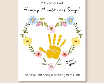 Mother's Day Bible Craft Kids Handprint Craft Mothers Day Sunday School Craft Toddler Religious Mothers Day Craft Preschool Church Christian