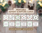 Printable Advent Scripture Cards, Christian Advent Calendar, Kids Advent Calendar, Nativity Printable, Christmas Countdown, Bible Verse Card