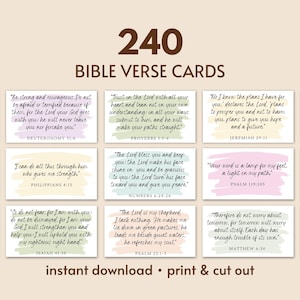 Schriftkarten zum Ausdrucken, Bibelverskarten zum Ausdrucken, christliche Affirmationskarten, Gebetskarten Aquarell Pastellschriftspeicherkarten