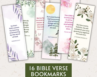 Bible Verse Bookmark Printable, Christian Bookmark Printable, Scripture Bookmark, Bible Bookmark Women, Faith Based Religious Bookmarks Set