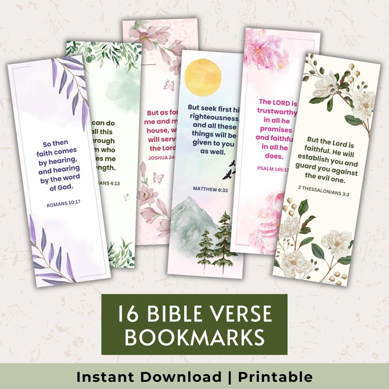 Bible Verse Bookmark Printable, Christian Bookmark Printable, Scripture ...