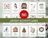 80 Printable Advent Activity Cards for Advent Calendar 2025, Advent Calendar for Kids & Family, Advent Calendar Fillers, Christmas Countdown