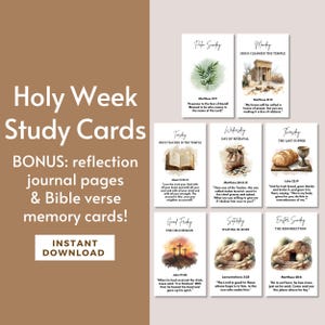 Cartes d'étude de la semaine sainte à imprimer Cartes d'histoires de Pâques à imprimer