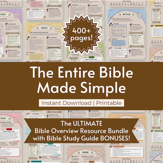 Entire Bible Made Simple, Women's Bible Study Guide Printable PDF, Bible Chapter Summary Bible Study Resource Bundle, Bible Summary Guide