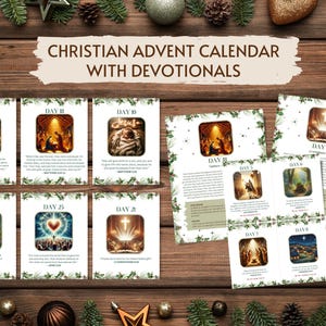 Calendario de Adviento de Navidad para niños, Natividad imprimible, Tarjetas de Adviento con las Sagradas Escrituras, Calendario de Adviento Cristiano con Tarjetas de Oración imprimibles