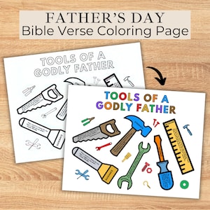 Christian Father's Day Coloring Page for Kids, Sunday School Fathers Day Craft Church Activities Children Preschool Printable Coloring Sheet