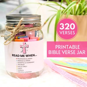 DIY Bible Verse Jar Printable Scripture Jar Feelings, Printable Bible Verses for Emotions, Bible Affirmations Cards, Read Me When Jar Cards