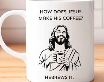 Taza cristiana divertida, regalo cristiano divertido para amigos y familiares, taza divertida de Jesús, humor de Jesús, mercancía de Jesús, taza de meme de Jesús, tazas de café religiosas