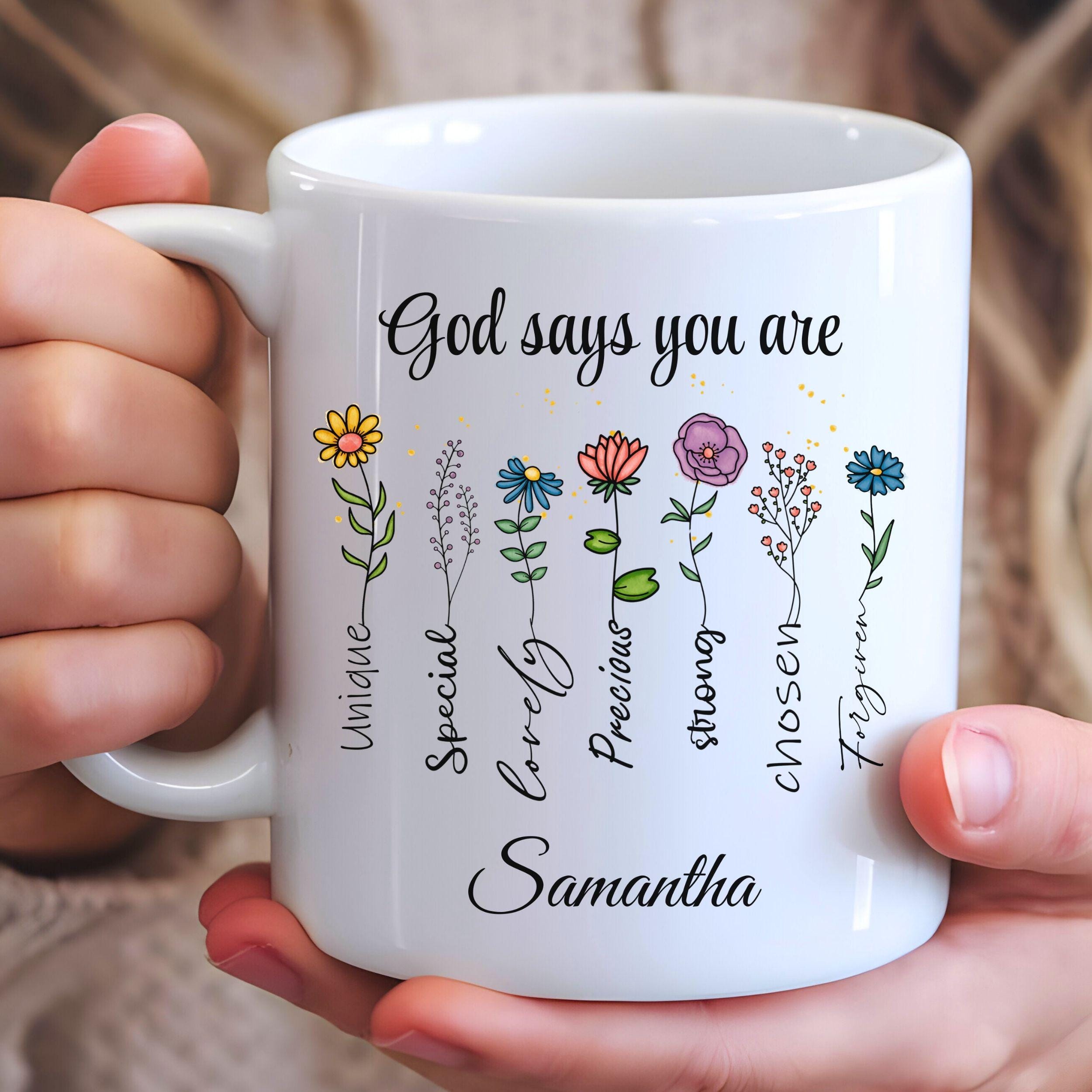 God Says You Are Mug Personalized Christian Mug for Women, Bible Verse Mug  Custom Christian Gifts for Mom, Faith Scripture Mug Religious Mug - Etsy