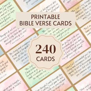 Cartões de Escritura Cartões de Versículos Bíblicos para Imprimir, Mini Cartão de Oração, Afirmações Bíblicas Encorajadoras Cartões Devocionais Bíblicos Aquarela