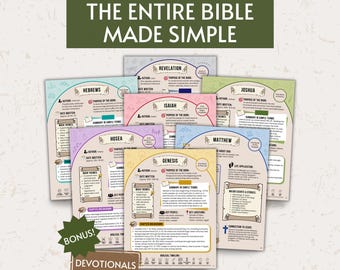 Entire Bible Made Simple, Bible Summary Guide, Bible Chapter Summary, Bible Study Resource, Bible Study Chapter Study Bible Study Guides PDF