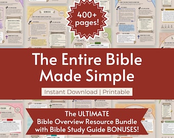 Entire Bible Made Simple, Women's Bible Study Guide Printable PDF, Bible Chapter Summary Bible Study Resource Bundle, Bible Summary Guide