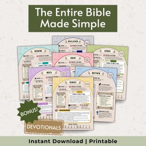 Entire Bible Made Simple, Bible Summary Guide, Bible Chapter Summary, Bible Study Resource, Bible Study Chapter Study Bible Study Guides PDF