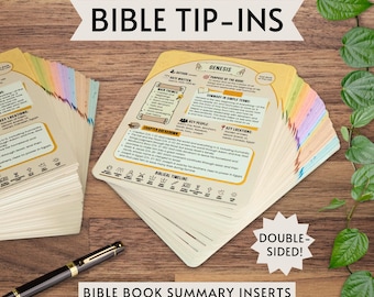 Bible Tip Ins Bible Study Guide Sheet, Entire Bible Made Simple, Chapter Bible Summary Guide Bible Inserts Bible Breakdowns, Bible Made Easy