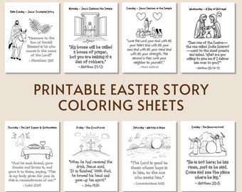 Easter Story Coloring Sheets Printable Holy Week Activities for Kids, Holy Week Coloring Pages, LDS Holy Week Printables Christian Children