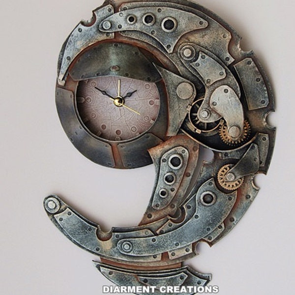 Steampunk Clock Spiral Time