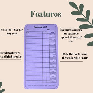 Book Lover Reading Log. Reading Journal Bookmark Tracker Inserts (Artsy Mommy Crafts)