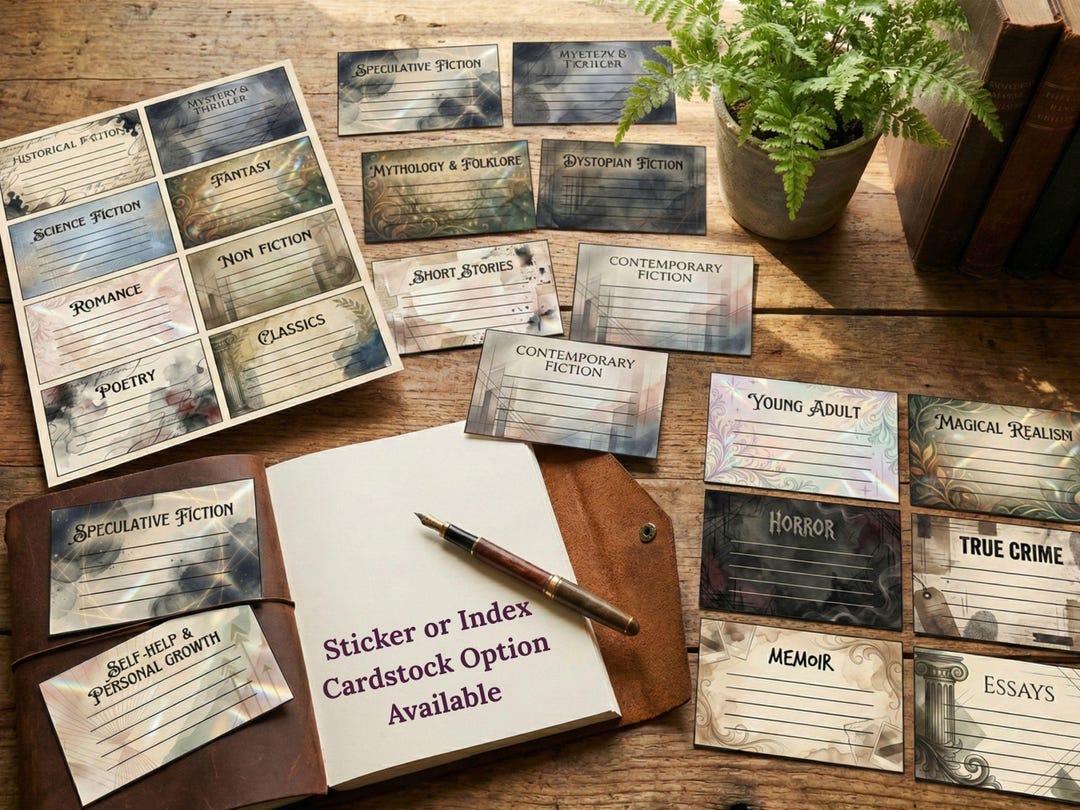 Tracker Reader Cards Book Log Tracker Cards by Genre, 24 Pack Reader Journaling Set, Booktok ...