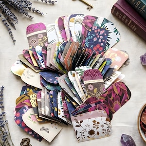 Assorted Small Seed Envelopes. Mini Packet, Tiny Floral Decorative Holder, Wedding Favors