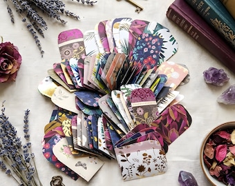 Assorted Small Seed Envelopes. Mini Packet, Tiny Floral Decorative Holder, Wedding Favors